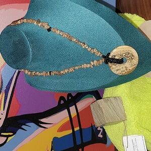 Authentic Picture Jasper Stone and Medallion Necklace